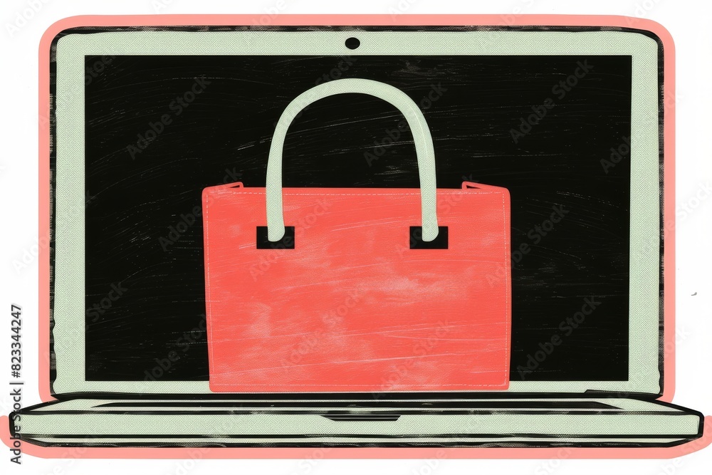 Poster comprehensive e commerce security with advanced digital protection, featuring a locked laptop and se