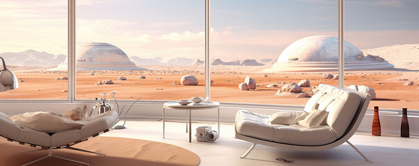 Fototapeta premium Well-Furnished Living Room With Large Window