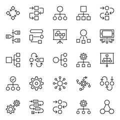 Fototapeta premium Outline icons set for Workflow.