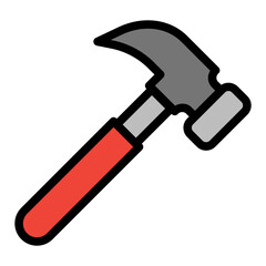 Hammer Icon in Filled Line Style