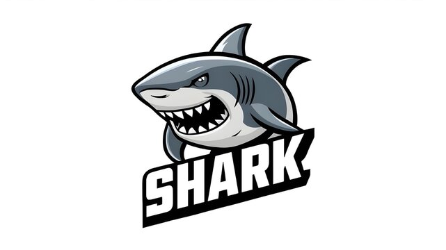 shark mascot logo  on white background.