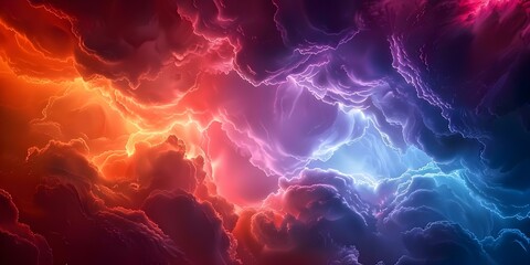 Fototapeta premium Amplifying Chaos: A Destructive Nuclear Explosion's Release of Immense Energy. Concept Nuclear explosion, destructive power, energy release, chaos amplification, catastrophic consequences