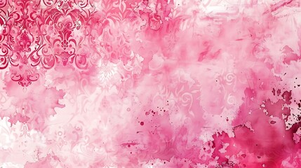 Fototapeta premium abstract, illustration, background, textured, design, bright, pattern, paint, vector, pink background, pink color, colours, horizontal, art, blank, grunge, no people, soft, watercolor, copy space, lig