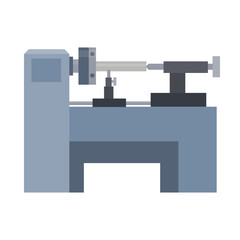Lathe. Factory, vector illustration