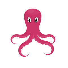 Octopus. Squid animal, vector illustration