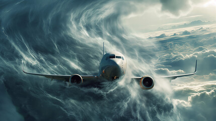 An airplane in turbulence
