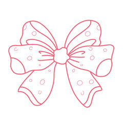 Pink bow line illustration