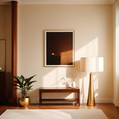white and gold theme interior modern minimalism photo realism