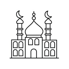 mosque icon with white background vector stock illustration