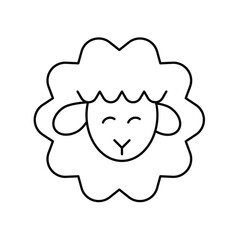 sheep icon with white background vector stock illustration