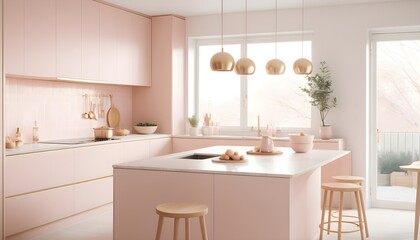 Fototapeta premium white and gold theme interior modern minimalism photo realism