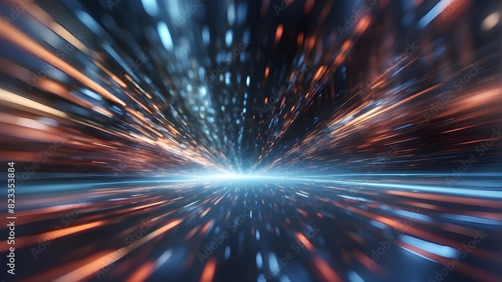 Poster abstract high-speed technology point of view motion blur on a technology screen