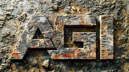 High-Tech Innovation Detailed Mechanical Design Forming the Letters AGI, Symbolizing Advanced Artificial General Intelligence Technology and Future Connectivity Beyond the Limits Wallpaper Digital Art