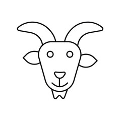 goat icon with white background vector stock illustration