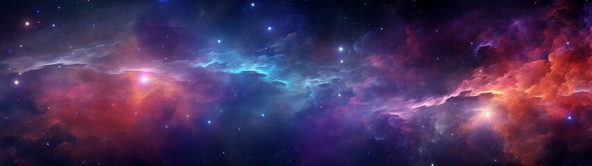 Obraz premium Colorful Cosmic Nebula in the Deep Space