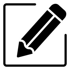 Pencil Tool Icon in Solid Style