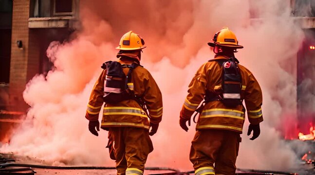 Einsatzkr&auml;fte der Feuerwehr versuchen einen Gro&szlig;brand zu l&ouml;schen