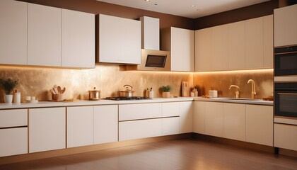 Fototapeta premium white and gold theme interior modern minimalism photo realism