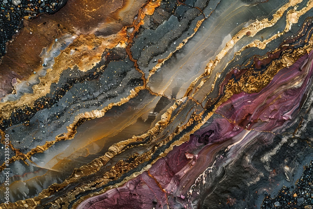 Poster High resolution image showcasing the rich patterns and colors of agate stone, suitable for backgrounds