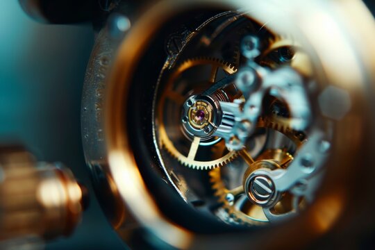 A highly detailed view of an ornate watch internal mechanics