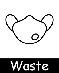 Waste line icon. Industrial pipe, air filter, pollution, air emissions, waste management, environmental impact, exhaust, factory, contamination, environmental protection, industry.