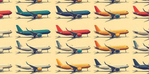 background with a set of airplanes