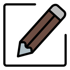Pencil Tool Icon in Filled Line Style
