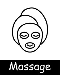 Massage set icon. Therapist, sauna, yin yang, , relaxation, therapy, wellness, spa, body care, stress relief, treatment, oil, stone, towel, shower, relax, health, selfcare.