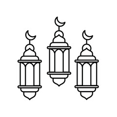 lanturn icon with white background vector stock illustration