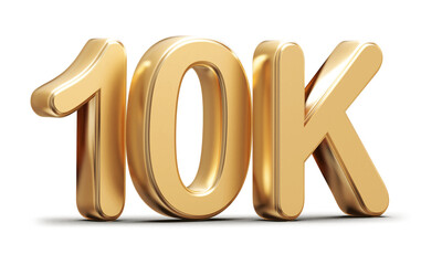 Gold 3d number 10k follower