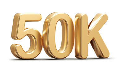 Gold 3d number 50k follower