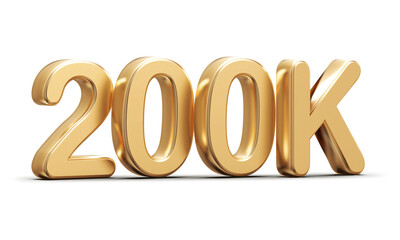 Gold 3d number 200k follower