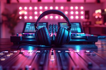 Vibrant DJ Equipment in Sharp Focus Showcasing Modern Music Technology