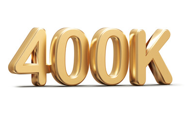 Gold 3d number 400k follower
