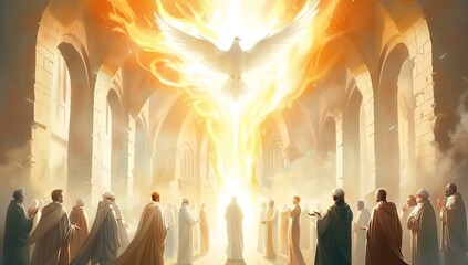 Pentecost, Jesus and believers in ancient churches