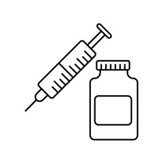 vaccine icon with white background vector stock illustration