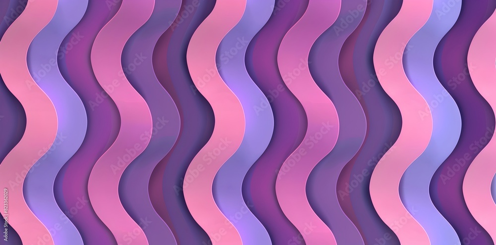 Poster a seamless pattern of purple and pink stripes with simple s-shaped lines, seamless vector illustrati