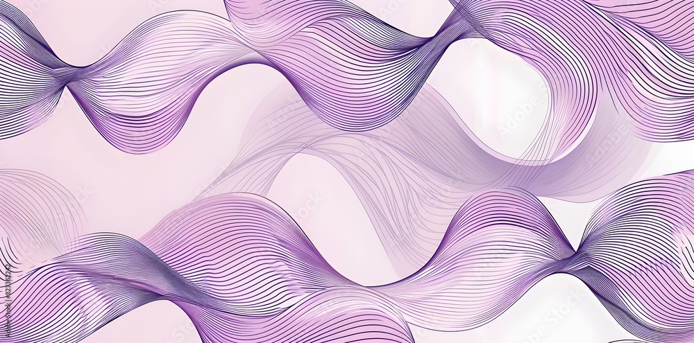 Poster a seamless pattern of purple and pink stripes with simple s-shaped lines, seamless vector illustrati