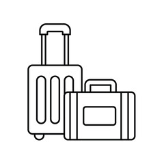 luggage icon with white background vector stock illustration
