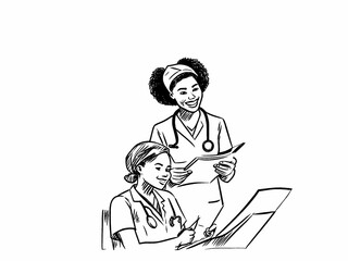doctor and nurse with stethoscope