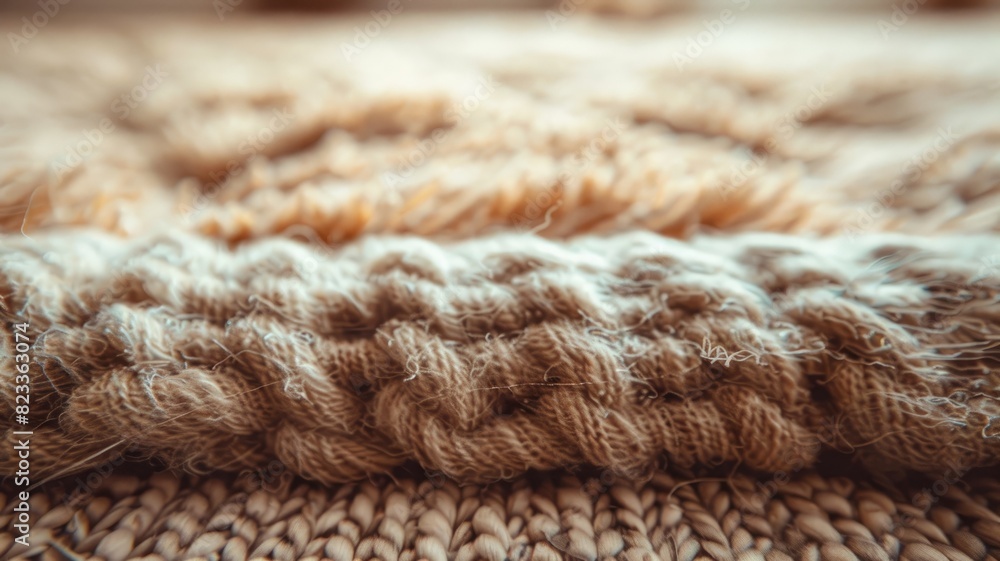 Poster close-up of textured knitted fabric with intricate stitch patterns