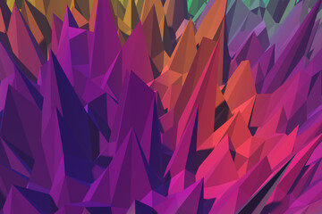 Striking polygonal background with a vivid fusion of purple and red tones, conveying passion and...