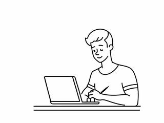 Man working on laptop