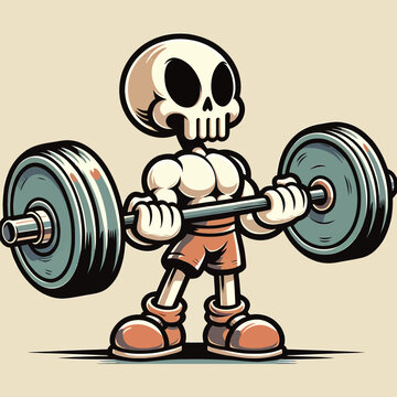 vintage skull lift barbell