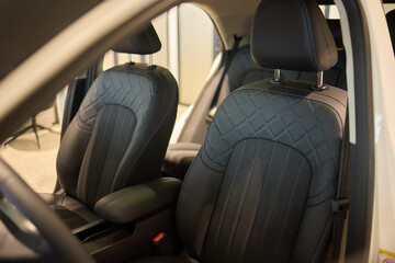 Automotive design with seats, walking shoe textile interior