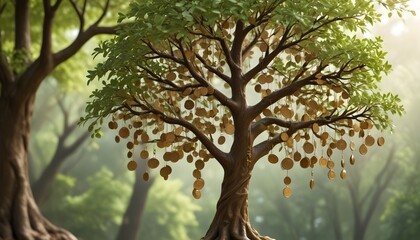 Fototapeta premium Money Tree, UK money growing on a tree.