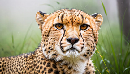 Close up photo of cheetah in forest