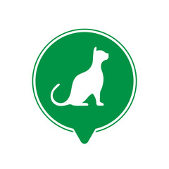 Map pin of pet friendly place. Vector symbol.