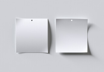 Two Blank Rectangle Tag Mockup. 3d Render.