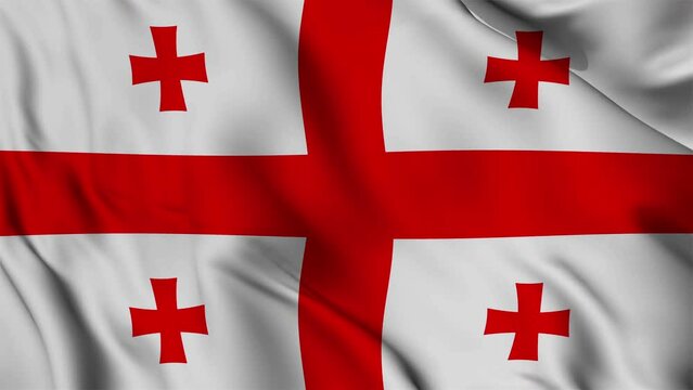 Georgia Flag waving animation seamless loop. 4k